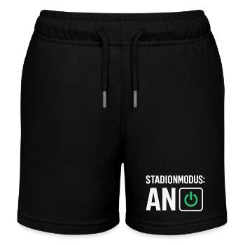 Stadionmodus: AN – Fußballfan Design - Kinder Organic Joggingshorts Mini Bolter von Stanley/Stella - Schwarz - Vorne