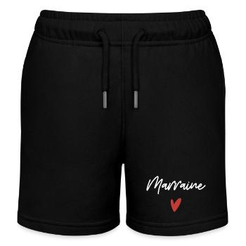 Marraine coeur idée cadeau - Short de jogging enfant bio Stanley/Stella - noir - Devant
