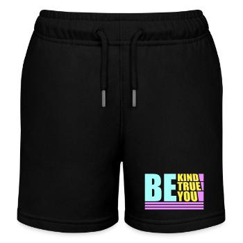 Be Kind Be True Be You Inspirational Self-Love - Kids Organic Sweat Shorts by Stanley/Stella - black - Front