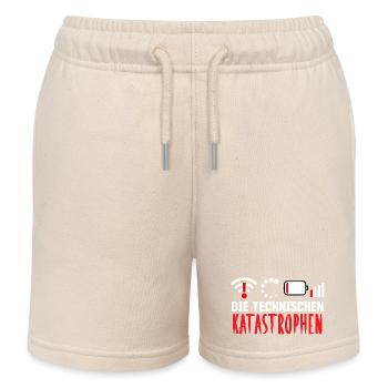 Nerd Computer THE TECHNICAL CATASTROPHES FUNNY - Kids Organic Sweat Shorts by Stanley/Stella - soft Ecru - Front
