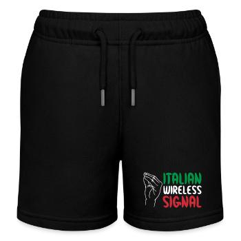 Signal sans fil italien Wi-Fi italien - Short de jogging enfant bio Stanley/Stella - noir - Devant