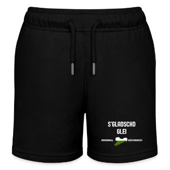S’Gladschd Glei Dicton Est-Allemand - Short de jogging enfant bio Stanley/Stella - noir - Devant