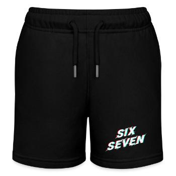 Six Seven 67 Meme Glitch Typografie - Kinder Organic Joggingshorts Mini Bolter von Stanley/Stella - Schwarz - Vorne