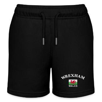 Wrexham, Wales - Kids Organic Sweat Shorts by Stanley/Stella - black - Front