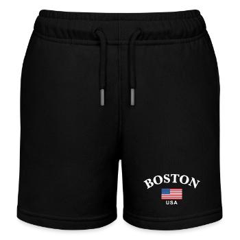 Boston, États-Unis - Short de jogging enfant bio Stanley/Stella - noir - Devant