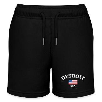 Detroit, USA - Kinder Organic Joggingshorts Mini Bolter von Stanley/Stella - Schwarz - Vorne