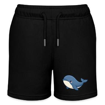 Whale Whale Rescue Animal Welfare Marine Biology - Kids Organic Sweat Shorts by Stanley/Stella - black - Front