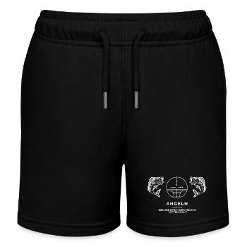 angeln fischen Anglershirt Mittelpunkt - Kinder Organic Joggingshorts Mini Bolter von Stanley/Stella - Schwarz - Vorne