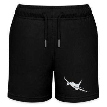 Flugzeug - Reisen Fliegen Pilot Urlaub Fernweh - Kinder Organic Joggingshorts Mini Bolter von Stanley/Stella - Schwarz - Vorne