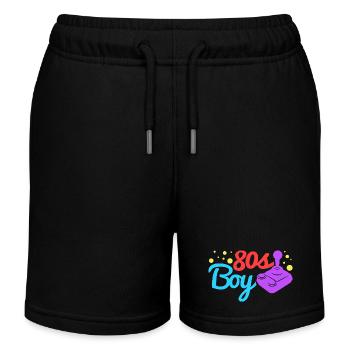 80er Jahre Junge - Kinder Organic Joggingshorts Mini Bolter von Stanley/Stella - Schwarz - Vorne