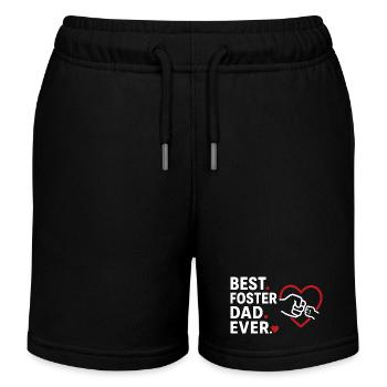 Best Foster Dad Ever - Kids Organic Sweat Shorts by Stanley/Stella - black - Front