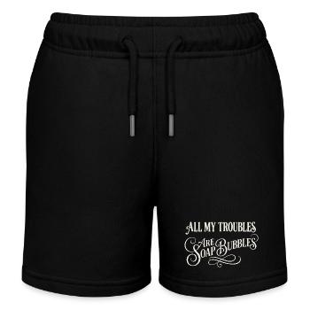 All My Troubles Are Soap Bubbles - Kids Organic Sweat Shorts by Stanley/Stella - black - Front
