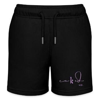 Lavender Caked Up Script - Kinder Organic Joggingshorts Mini Bolter von Stanley/Stella - Schwarz - Vorne
