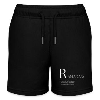 Design des Ramadan-Wörterbuch-Textstils - Kinder Organic Joggingshorts Mini Bolter von Stanley/Stella - Schwarz - Vorne