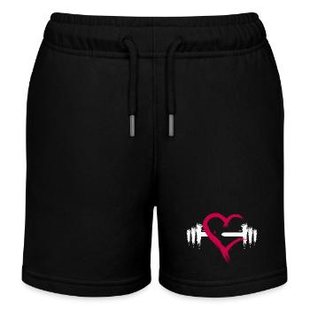Hantel Herz - Kinder Organic Joggingshorts Mini Bolter von Stanley/Stella - Schwarz - Vorne