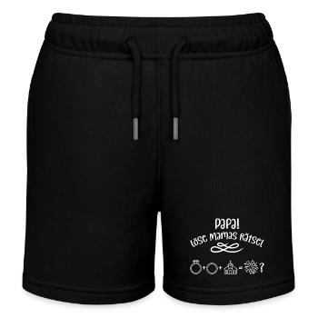 Papa löse Mamas Rätsel! Heiratsantrag mit Kind! - Kinder Organic Joggingshorts Mini Bolter von Stanley/Stella - Schwarz - Vorne