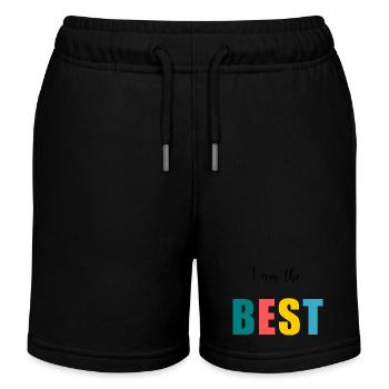 I AM THE BEST. - BESSER. - HUMOR. NACHRICHT - Kinder Organic Joggingshorts Mini Bolter von Stanley/Stella - Schwarz - Vorne