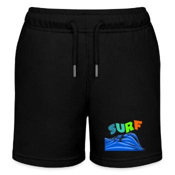 SURFEN. WELLENREITER. WELLENREITER. SPORT. FEIERTAG. REISE. - Kinder Organic Joggingshorts Mini Bolter von Stanley/Stella - Schwarz - Vorne