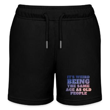 Lustiger Spruch alt werden Senioren Spaß Englisch - Kinder Organic Joggingshorts Mini Bolter von Stanley/Stella - Schwarz - Vorne