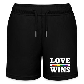 Love wins - Short de jogging enfant bio Stanley/Stella - noir - Devant