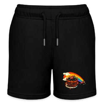 Erbeerkuchen - Regenbogen - Kinder Organic Joggingshorts Mini Bolter von Stanley/Stella - Schwarz - Vorne