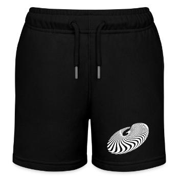 Geometrische Kreis Linien Spirale - Kinder Organic Joggingshorts Mini Bolter von Stanley/Stella - Schwarz - Vorne