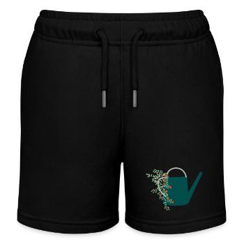 Coccinelle sur arrosoir - motif jardin - Short de jogging enfant bio Stanley/Stella - noir - Devant