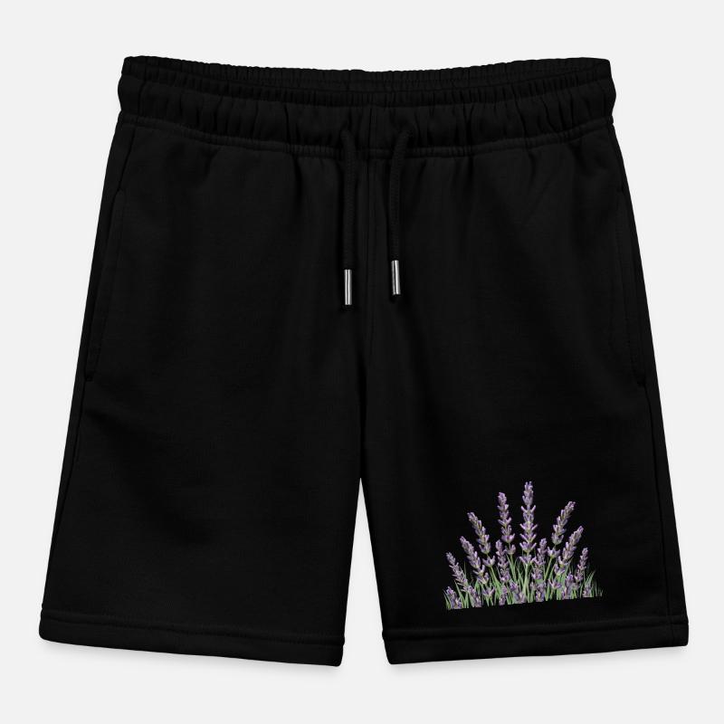 Lavender stalks Lavender Kids Organic Sweat Shorts by Stanley/Stella