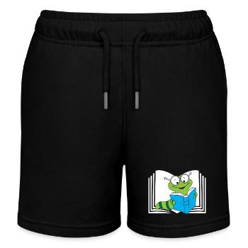 Books Bookworm - Kids Organic Sweat Shorts by Stanley/Stella - black - Front