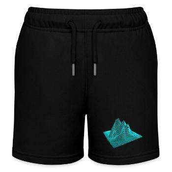 3D-Bergberg-Grafik - Kinder Organic Joggingshorts Mini Bolter von Stanley/Stella - Schwarz - Vorne