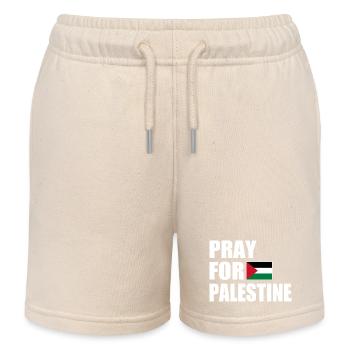 Pray for palestine - Short de jogging enfant bio Stanley/Stella - écru doux - Devant