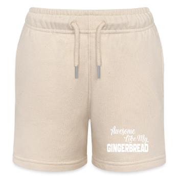 Awesome Like My Gingerbread man Cookies Gift 2024 - Kids Organic Sweat Shorts by Stanley/Stella - soft Ecru - Front