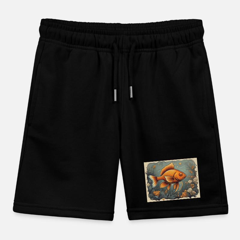 gold fish Kids Organic Sweat Shorts by Stanley/Stella