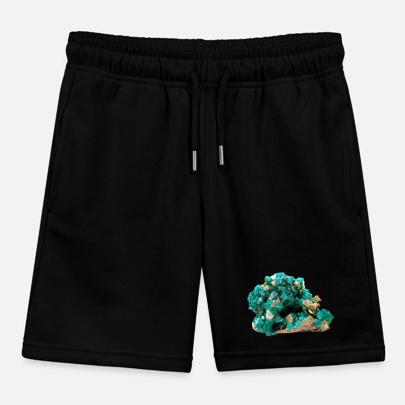 Dioptas Mineral Copper Emerald Silicate Crystal Kids Organic Sweat Shorts by Stanley/Stella