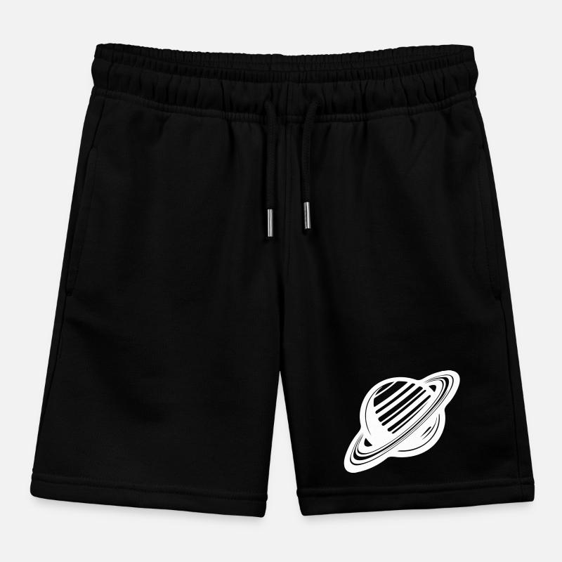 Ringed planet with ring system in the solar system Kids Organic Sweat Shorts by Stanley/Stella
