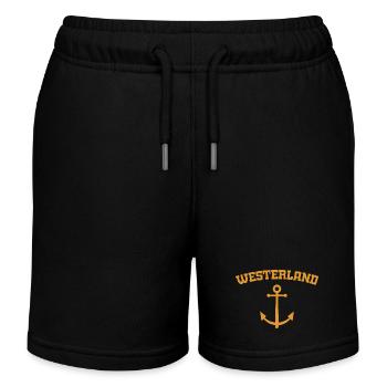 Westerland - Sylt - Nordsee - Anker - Möwe - Insel - Kinder Organic Joggingshorts Mini Bolter von Stanley/Stella - Schwarz - Vorne