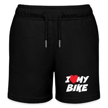 Ich liebe mein Fahrrad - Kinder Organic Joggingshorts Mini Bolter von Stanley/Stella - Schwarz - Vorne