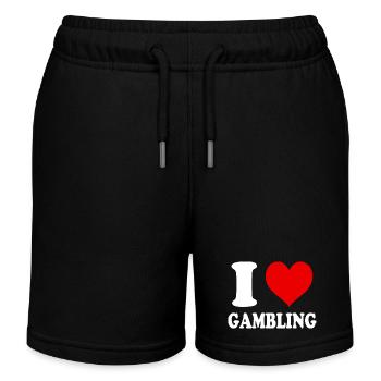 Ich liebe Glücksspiel Herz Lustig Witzig - Kinder Organic Joggingshorts Mini Bolter von Stanley/Stella - Schwarz - Vorne