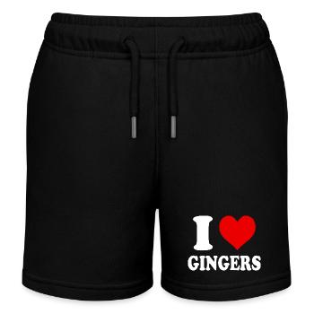 Ich liebe Ingwer, Herz, Lustig, Witzig - Kinder Organic Joggingshorts Mini Bolter von Stanley/Stella - Schwarz - Vorne