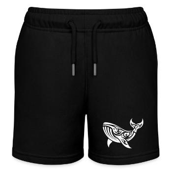 Tribal Tattoo Style baleine flottant créature de mer - Short de jogging enfant bio Stanley/Stella - noir - Devant