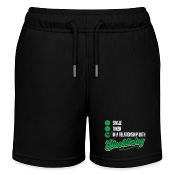 Slacklining In A Relationship With Blacklining - Kids Organic Sweat Shorts by Stanley/Stella - black - Front