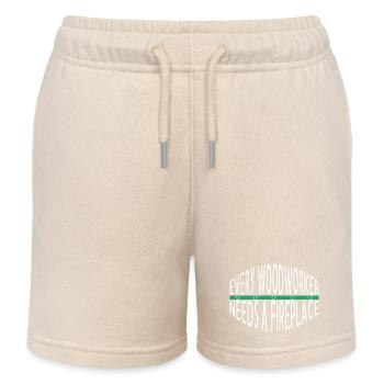 funny carpenter quotes lumberjack lumber - Kids Organic Sweat Shorts by Stanley/Stella - soft Ecru - Front