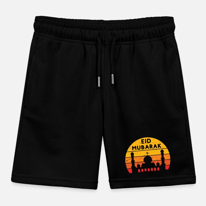 Ramadan Eid Mubarak Sunset Kids Organic Sweat Shorts by Stanley/Stella