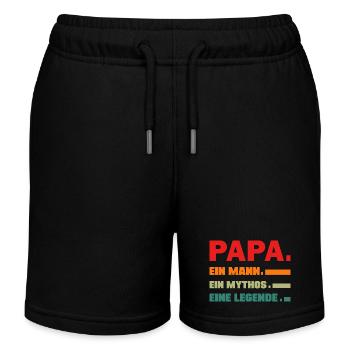 Papa ein Mann eine Legende lustige Vater Sprüche - Kinder Organic Joggingshorts Mini Bolter von Stanley/Stella - Schwarz - Vorne