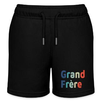Birth, big brother, big son - Kids Organic Sweat Shorts by Stanley/Stella - black - Front