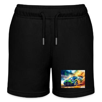 Course de voitures de rallye - Short de jogging enfant bio Stanley/Stella - noir - Devant