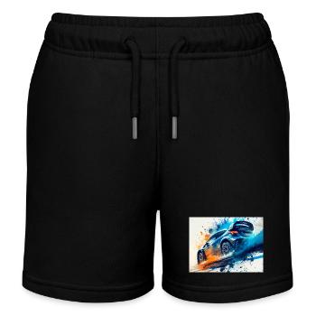 Course de voitures de rallye - Short de jogging enfant bio Stanley/Stella - noir - Devant