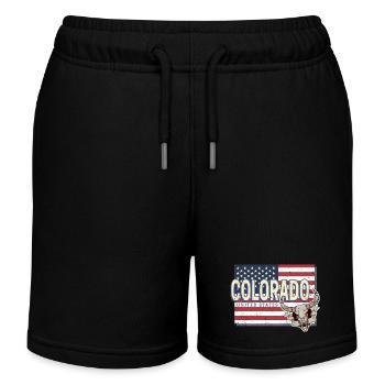 Colorado États-Unis Carte rétro États-Unis - Short de jogging enfant bio Stanley/Stella - noir - Devant