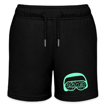 DJ Daten Mikrochip Sonnenbrille Brille Party Musik - Kinder Organic Joggingshorts Mini Bolter von Stanley/Stella - Schwarz - Vorne