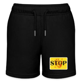 Conception de panneaux - STOP. - Short de jogging enfant bio Stanley/Stella - noir - Devant